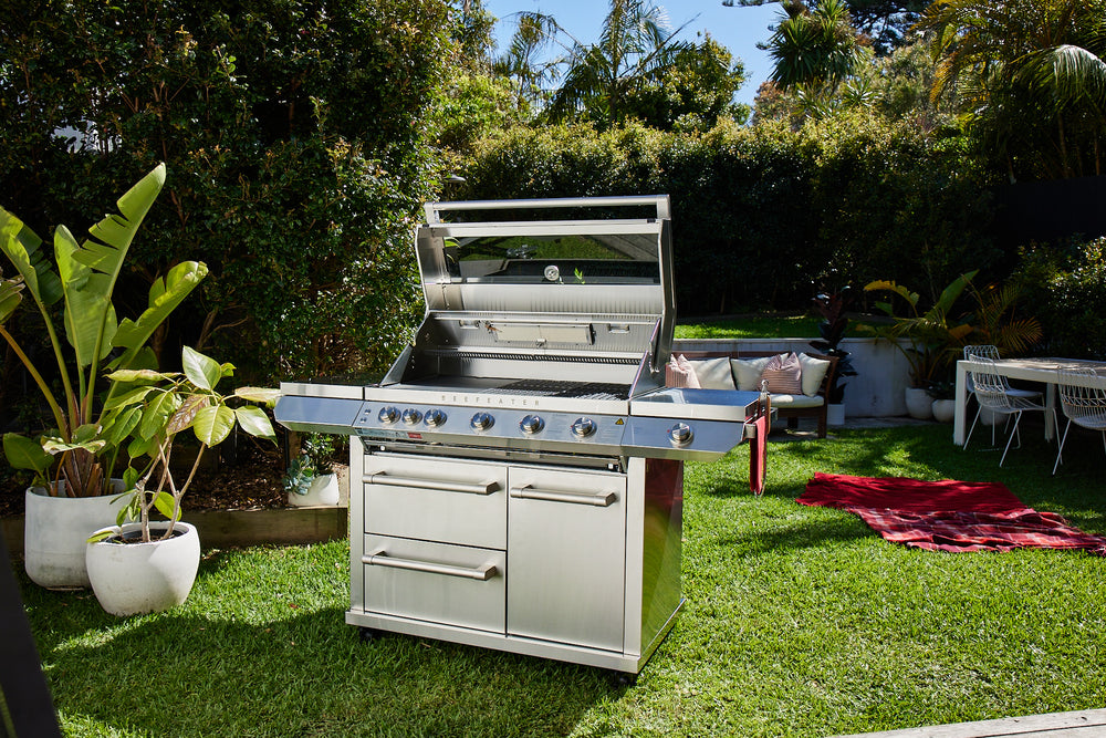 Beefeater 7000 Premium 5 Burner BBQ, Side Burner & Trolley, Stainless Steel - BMF7655SA