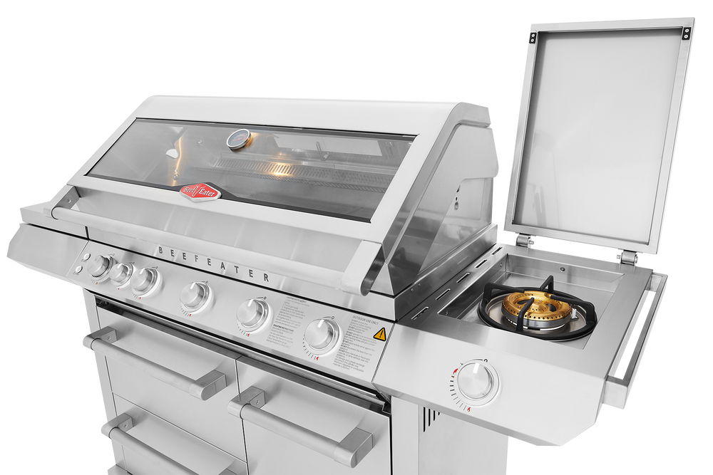 Beefeater 7000 Premium 5 Burner BBQ, Side Burner & Trolley, Stainless Steel - BMF7655SA