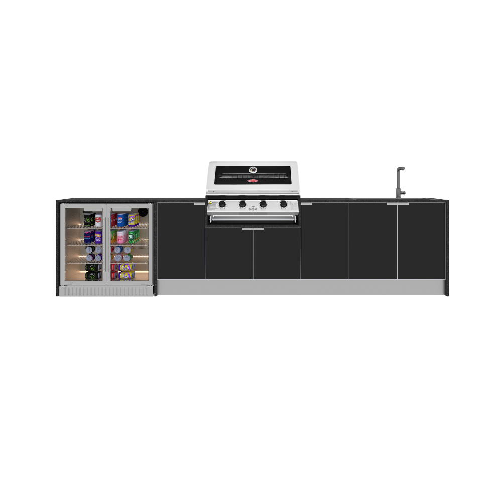 Grillhound Outdoor Kitchen With Beefeater 1200, Fridge And Sink Package - GB363