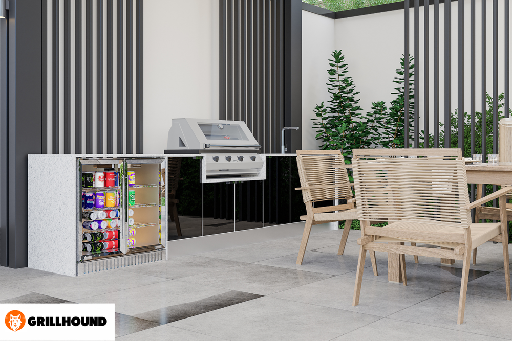 Grillhound Outdoor Kitchen With Beefeater 1200, Fridge And Sink Package - GB363