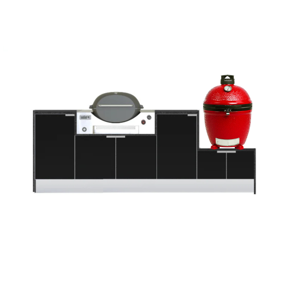 Grillhound Dual Fuel Mini Outdoor Kitchen Package to Suit Weber Family Q - GWK248