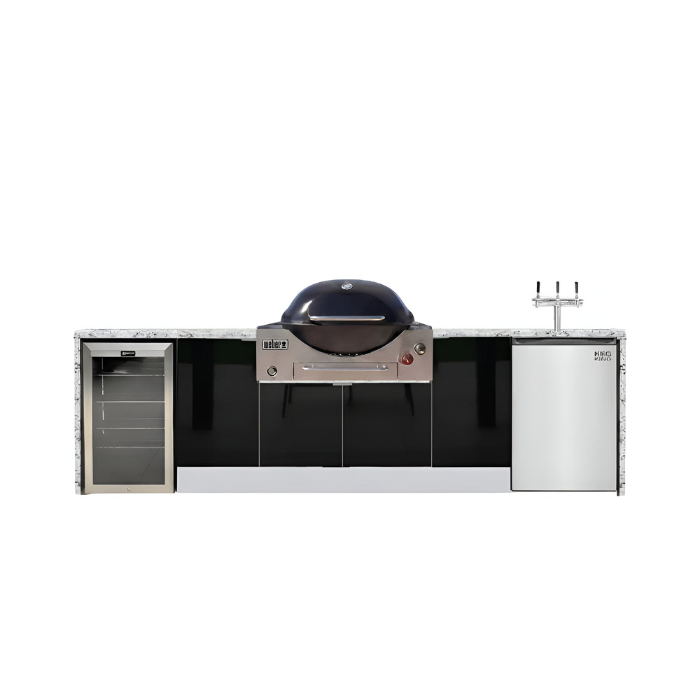 Grillhound Outdoor Kitchen to Suit Weber Family Q With Fridge Kegerator - GWKG309