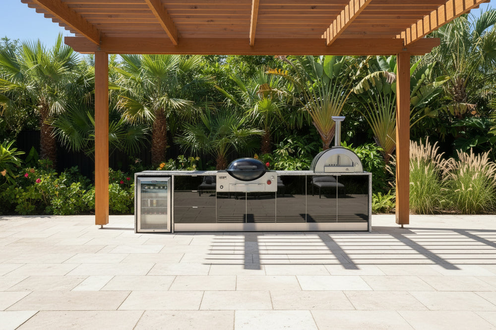 Grillhound Outdoor Kitchen Package to Suit Weber Family Q With Pizza Oven - GWP355