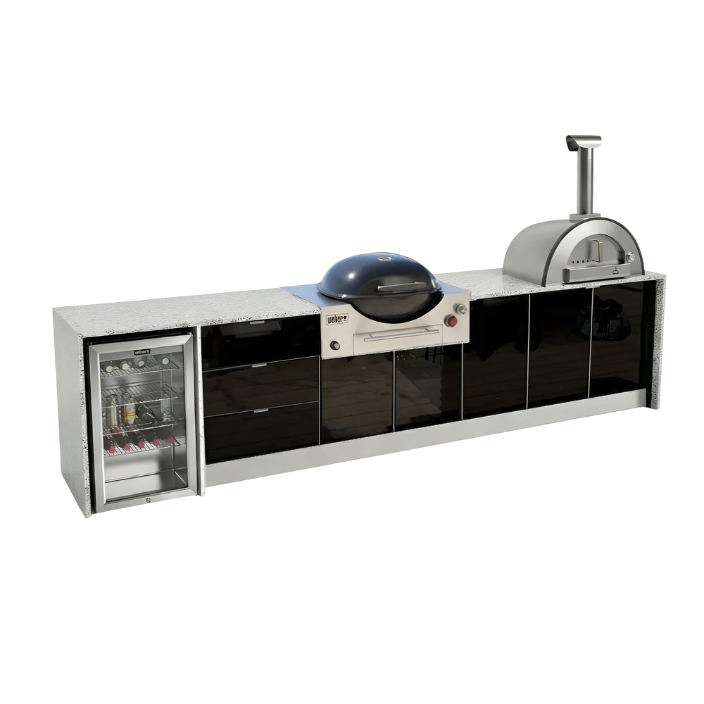 Grillhound Outdoor Kitchen Package to Suit Weber Family Q With Pizza Oven - GWP355