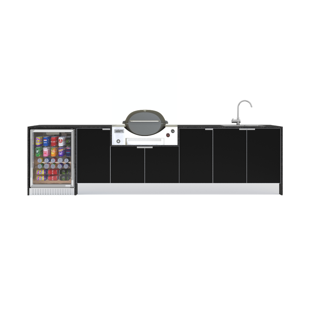 Grillhound Outdoor Kitchen Package to Suit Weber Family Q With Fridge & Sink - GW333