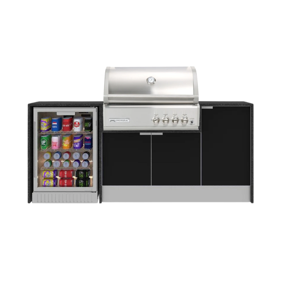 Grillhound Mini Outdoor Kitchen With Crossray Infrared BBQ & Single Fridge - GC216