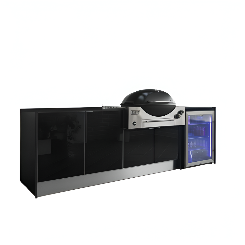 Grillhound Outdoor Kitchen Package to Suit Weber Family Q With Single Fridge - GW244