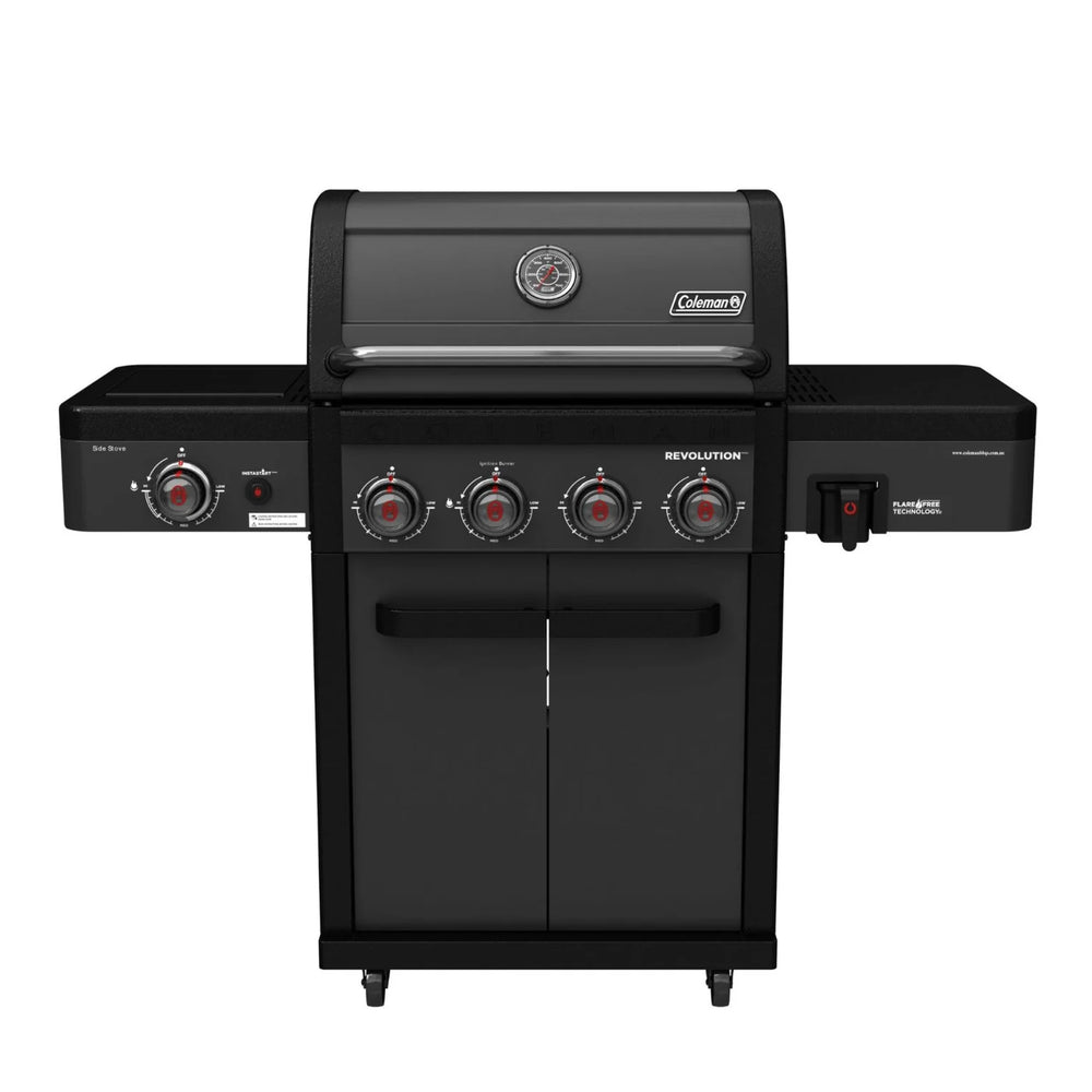 Coleman Revolution 4 Burner BBQ  With Side Burner In Black Matte -  REV4BMA