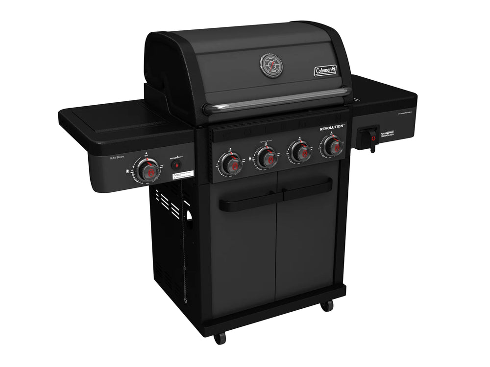 Coleman Revolution 4 Burner BBQ  With Side Burner In Black Matte -  REV4BMA