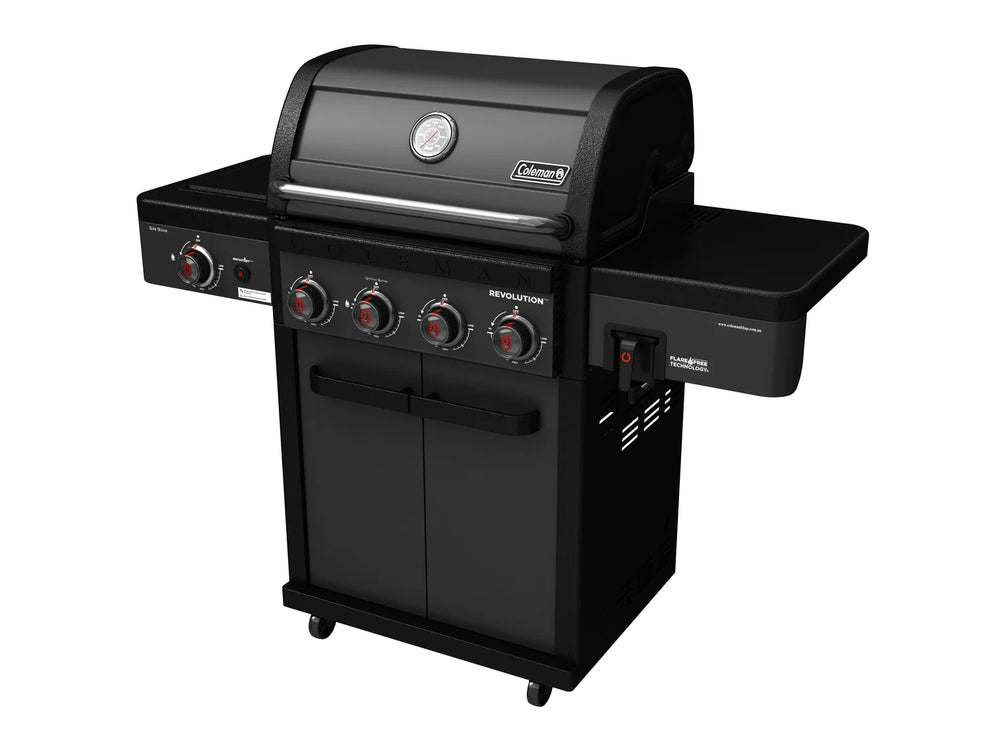 Coleman Revolution 4 Burner BBQ  With Side Burner In Black Matte -  REV4BMA