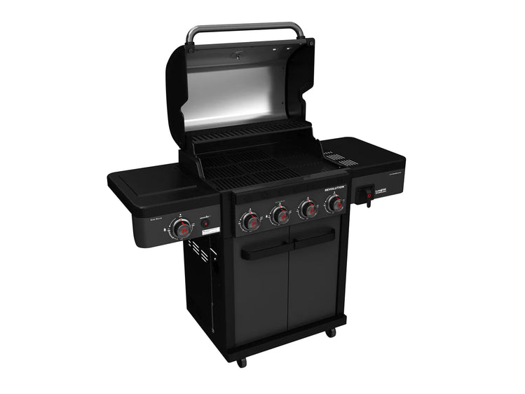 Coleman Revolution 4 Burner BBQ  With Cabinet And Fridge In Black Matte