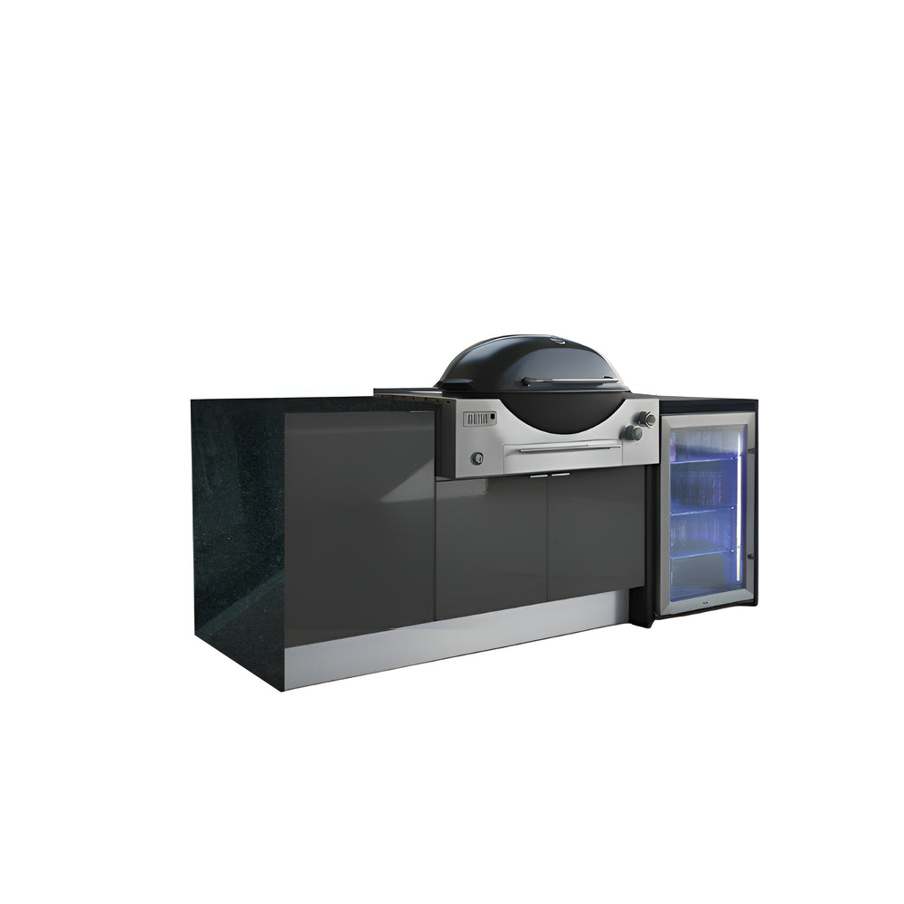 Grillhound Mini Outdoor Kitchen With Single fridge to Suit Weber Family Q - GW200