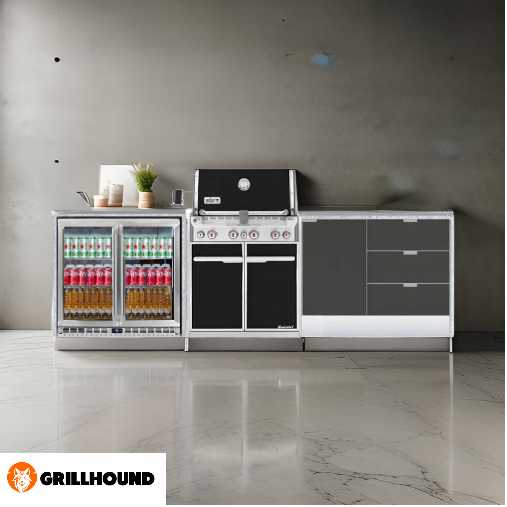 Grillhound Outdoor Kitchen To Suit Weber Summit With Double Fridge & Sink - GWS316