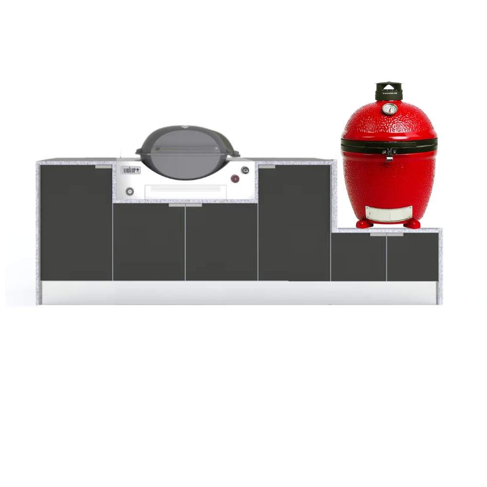 Grillhound Dual Fuel Mini Outdoor Kitchen Package to Suit Weber Family Q - GWK248