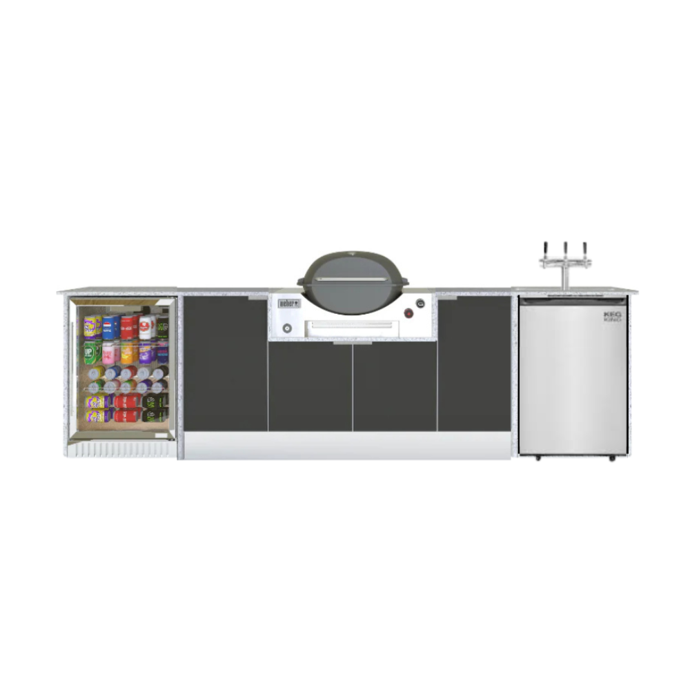 Grillhound Outdoor Kitchen to Suit Weber Family Q With Fridge Kegerator - GWKG309