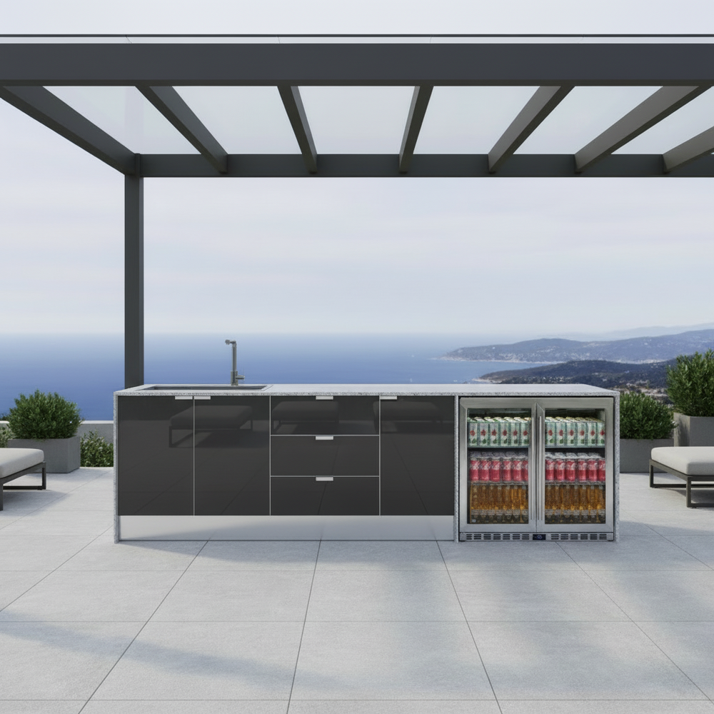 Grillhound Outdoor Kitchen With Sink & Double Fridge - G298