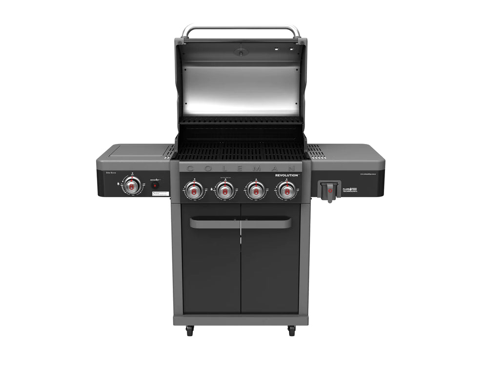 Coleman Revolution 4 Burner BBQ  With Side Burner In Black Gloss - REV4BGL