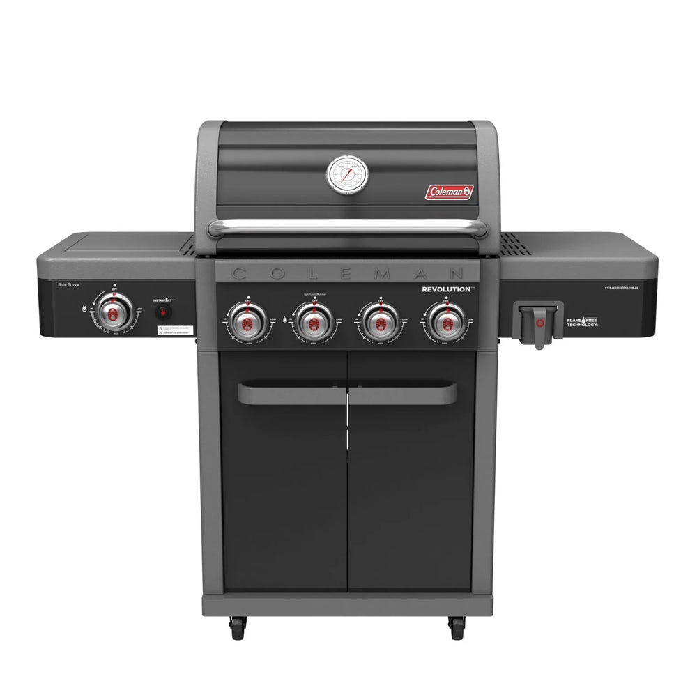 Coleman Revolution 4 Burner BBQ  With Side Burner In Black Gloss - REV4BGL