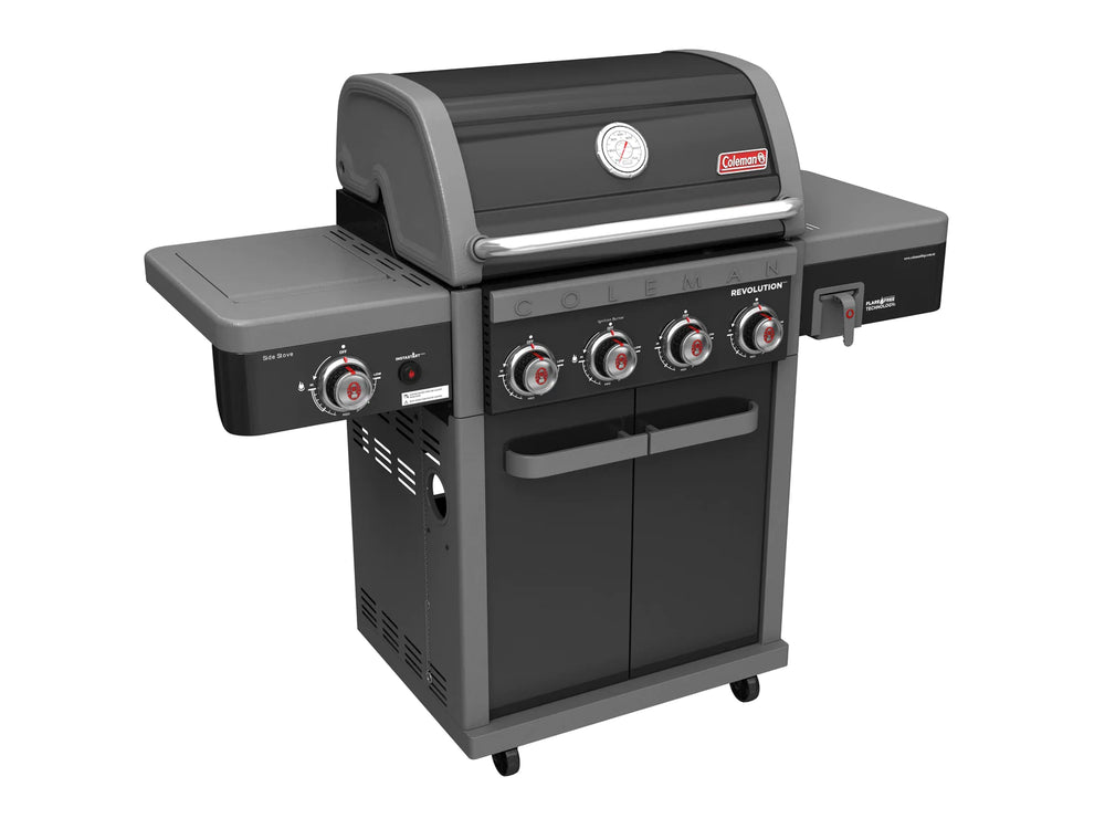 Coleman Revolution 4 Burner BBQ  With Side Burner In Black Gloss - REV4BGL