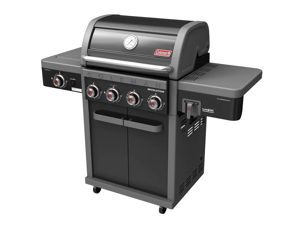 Coleman Revolution 4 Burner BBQ  With Side Burner In Black Gloss - REV4BGL