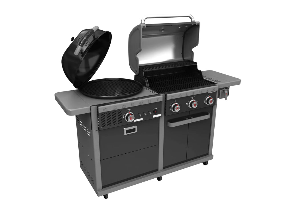 Coleman Revolution Gas & Charcoal BBQ In Black Gloss - REVDFBGL