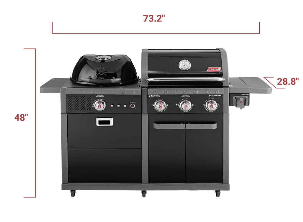 Coleman Revolution Dual Fuel BBQ In Black Matte - REVDFBMA