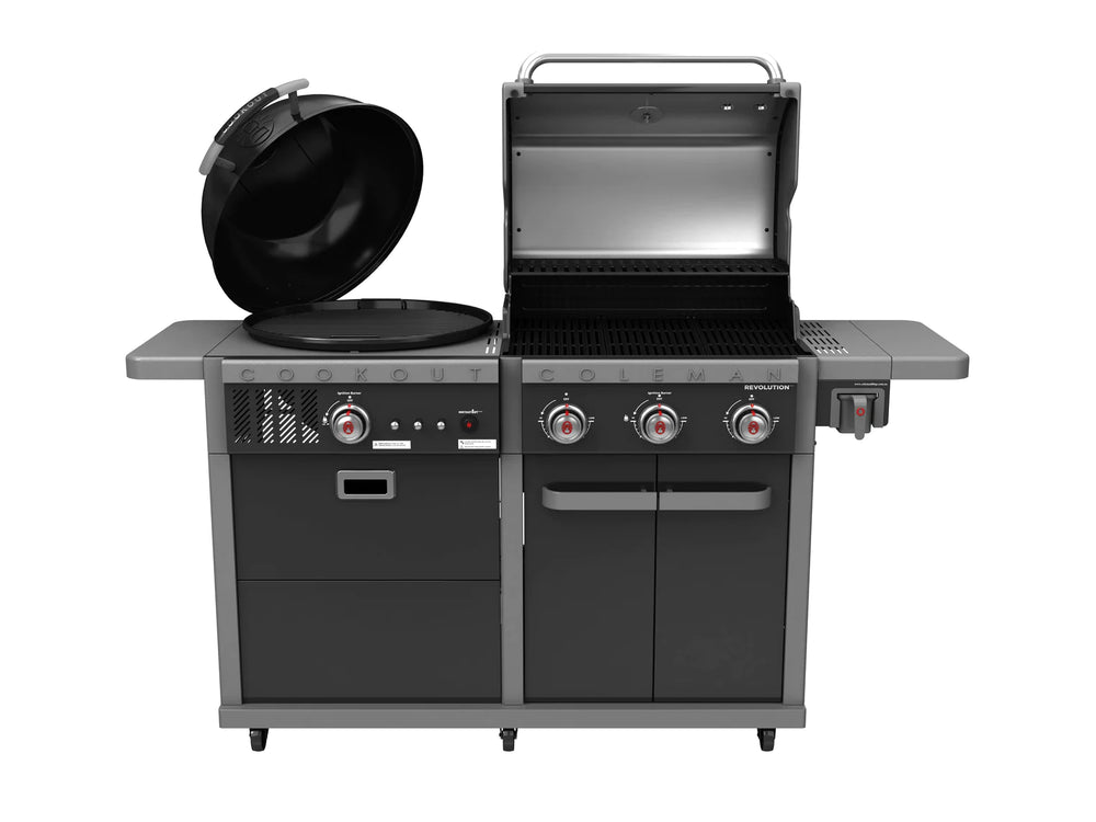 Coleman Revolution Gas & Charcoal BBQ In Black Gloss - REVDFBGL