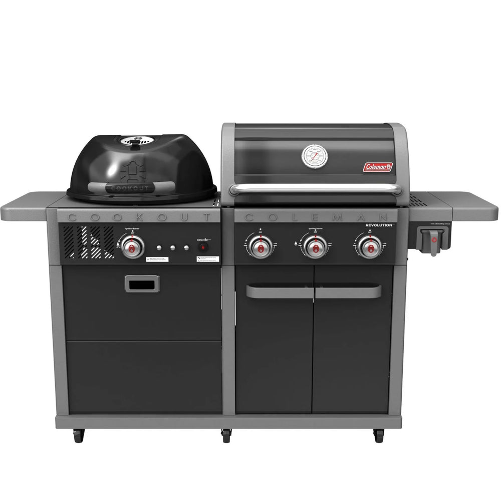 Coleman Revolution Gas & Charcoal BBQ In Black Gloss - REVDFBGL