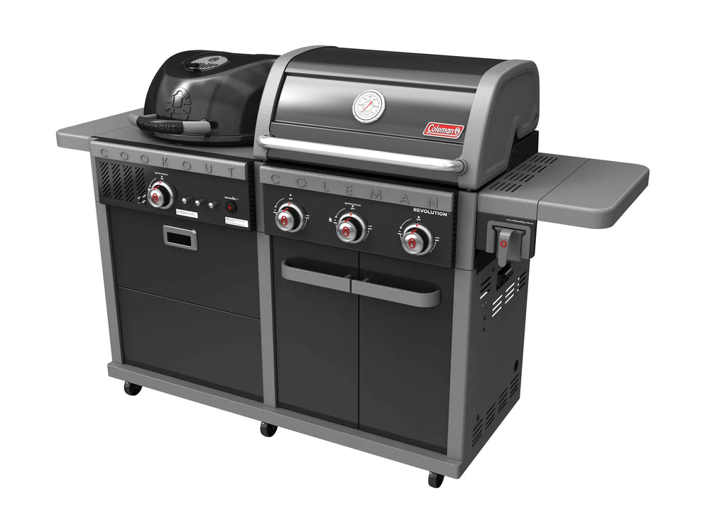 Coleman Revolution Gas & Charcoal BBQ In Black Gloss - REVDFBGL