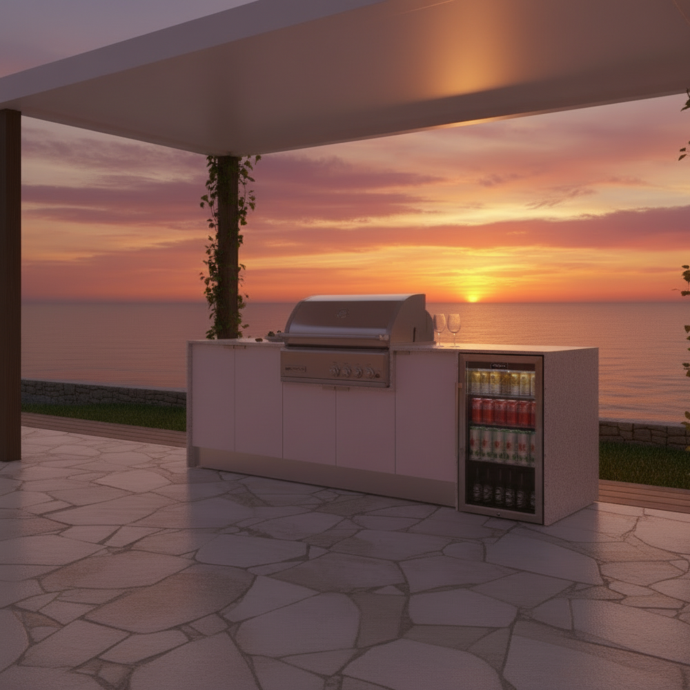 Grillhound Outdoor Kitchen Package With Crossray Infrared BBQ & Single Fridge - GC253