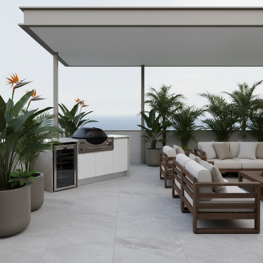 Grillhound Mini Outdoor Kitchen With Single fridge to Suit Weber Family Q - GW200