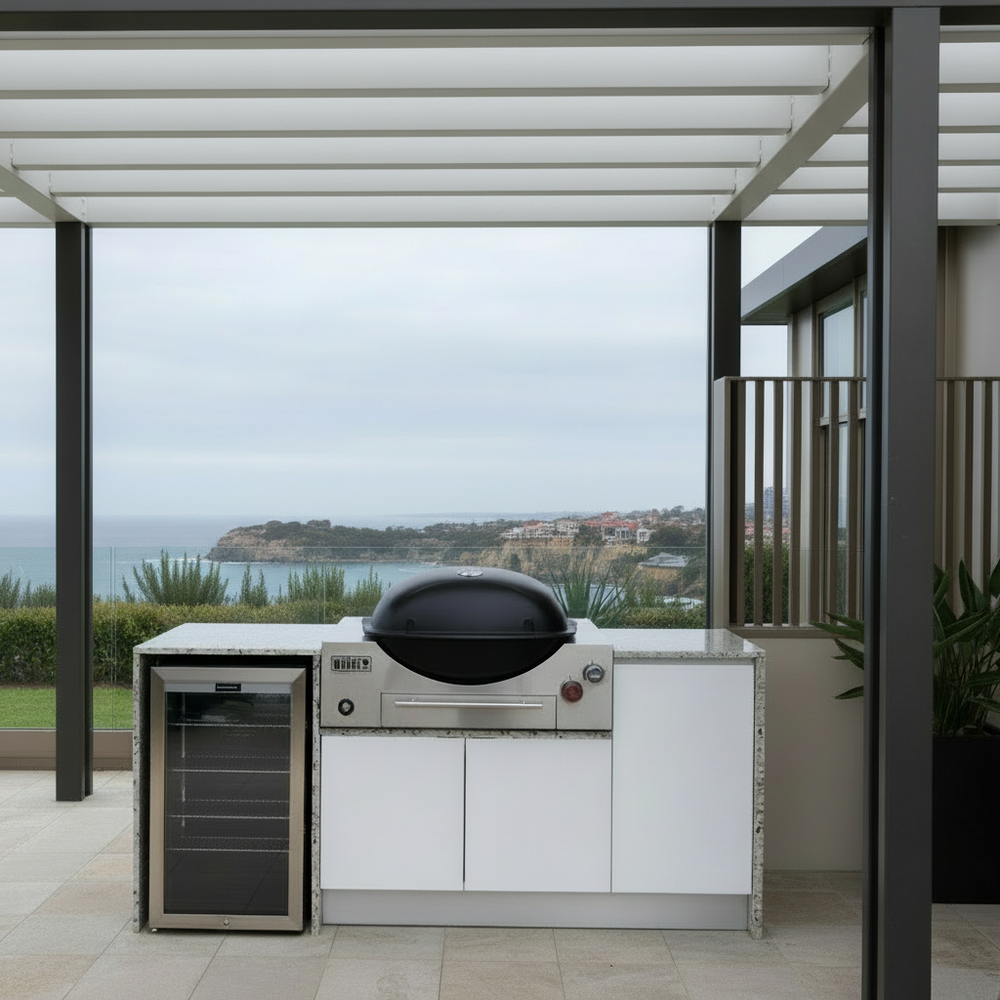 Grillhound Mini Outdoor Kitchen With Single fridge to Suit Weber Family Q - GW200
