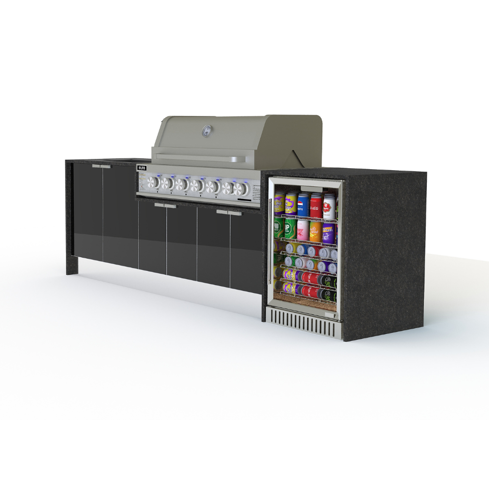 Grillhound Outdoor Kitchen With Euro Alfresco BBQ, Fridge And Sink Package - GE283