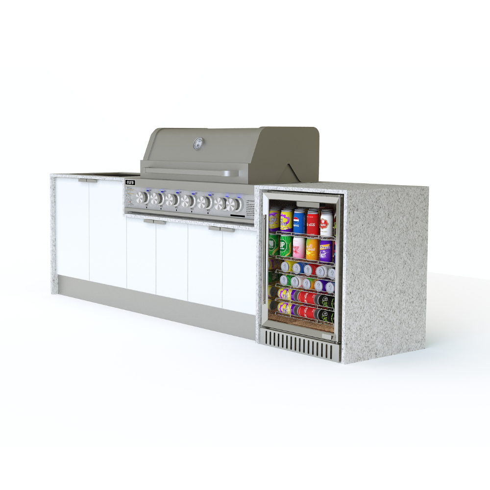 Grillhound Outdoor Kitchen With Euro Alfresco BBQ, Fridge And Sink Package - GE283
