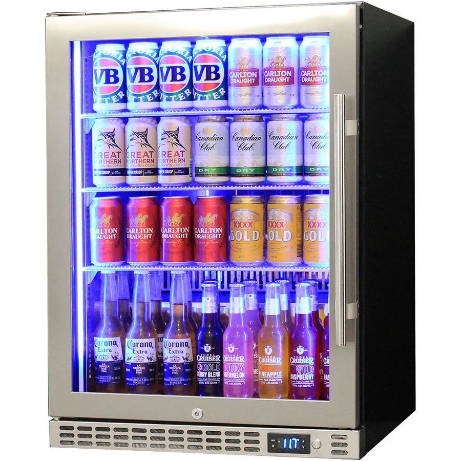 Schmick Under Bench Glass Door Bar Fridge Heated Glass - Model SK156L-HD