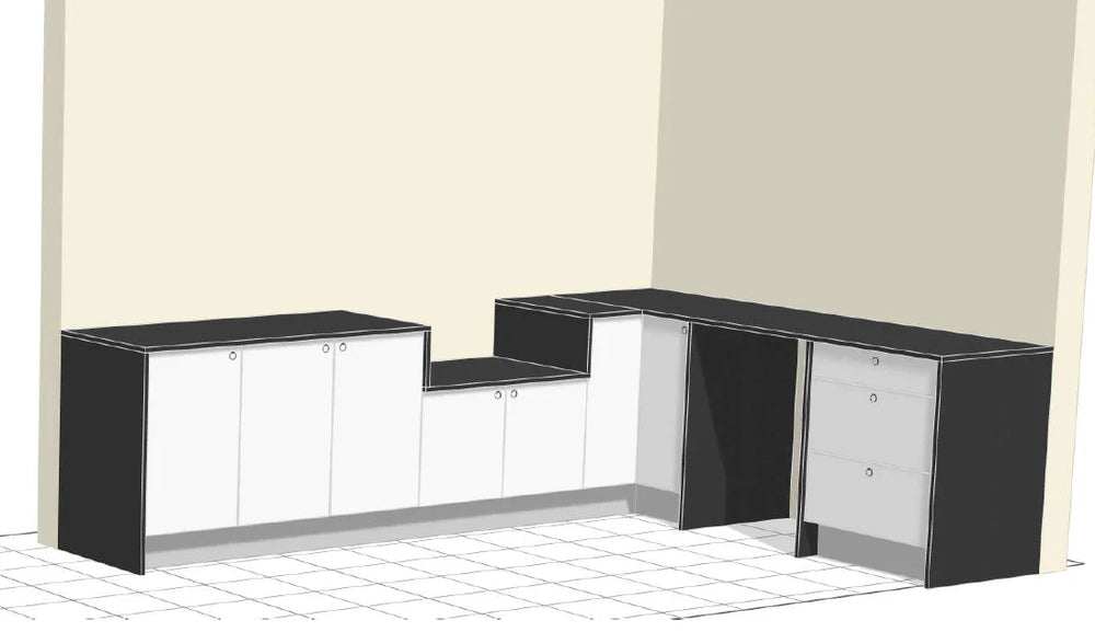 L Shaped Outdoor Kitchen Package To Suit Weber Family Q With Fridge & Sink #2