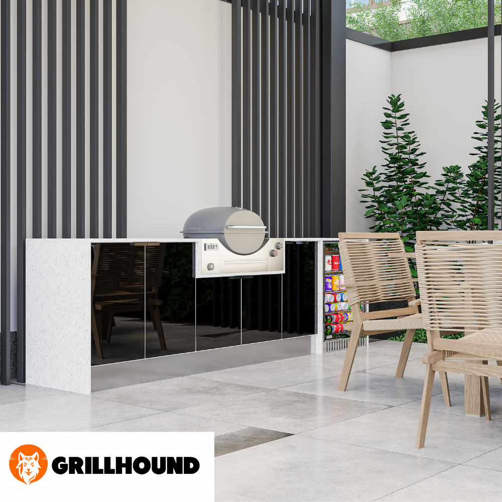 Grillhound Outdoor Kitchen Package to Suit Weber Family Q With Fridge - GW286