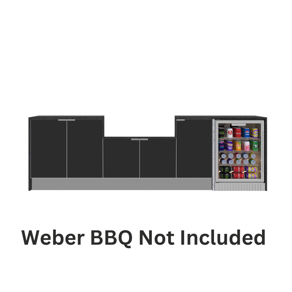 Grillhound Outdoor Kitchen Package to Suit Weber Family Q With Fridge - GW286