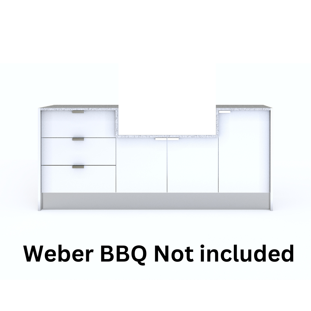 Grillhound Mini Outdoor Kitchen Package With Drawers to Suit Weber Family Q - GW201