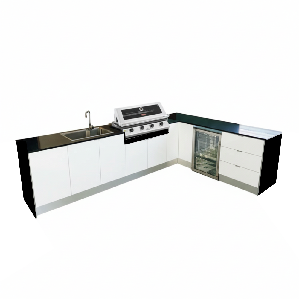 Grillhound L Shape Outdoor Kitchen With Beefeater BBQ And Fridge - GBL3X2