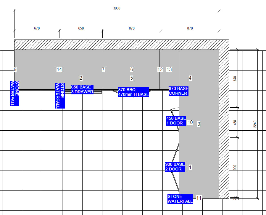 Grillhound L Shaped Kitchen Package To Suit Weber Family Q With Fridge & Sink