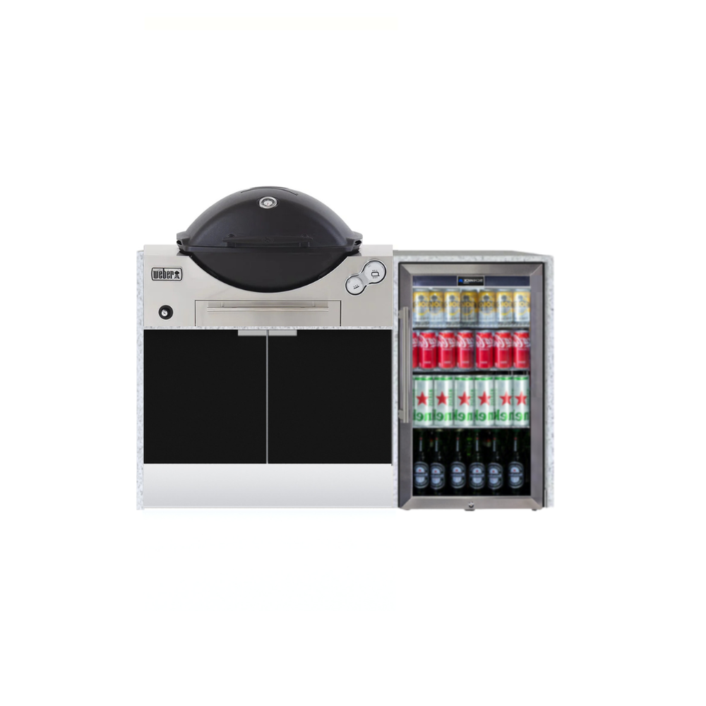 Grillhound Mini Outdoor Kitchen With Single Fridge to Suit Weber Family Q - GW151