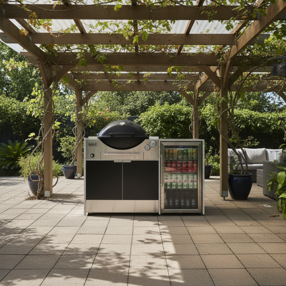 Grillhound Mini Outdoor Kitchen With Single Fridge to Suit Weber Family Q - GW151