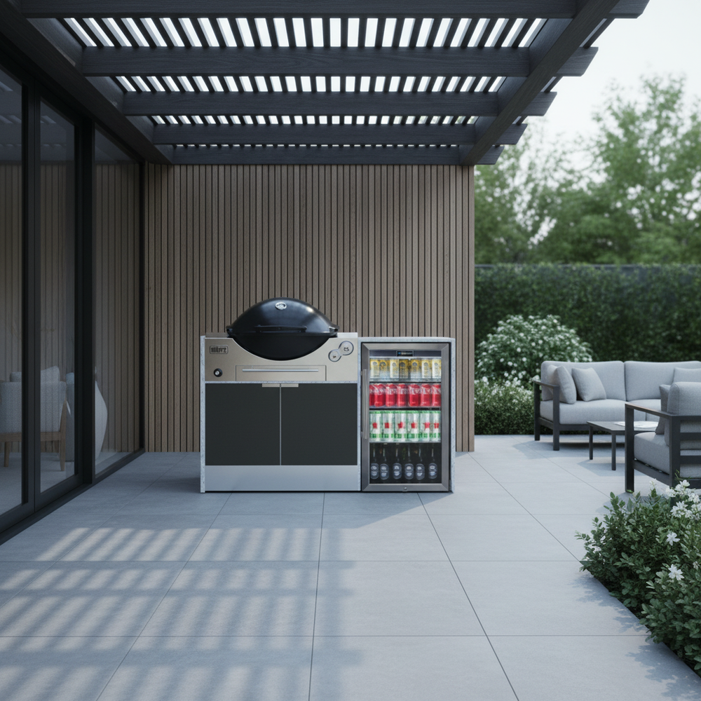 Grillhound Mini Outdoor Kitchen With Single Fridge to Suit Weber Family Q - GW151