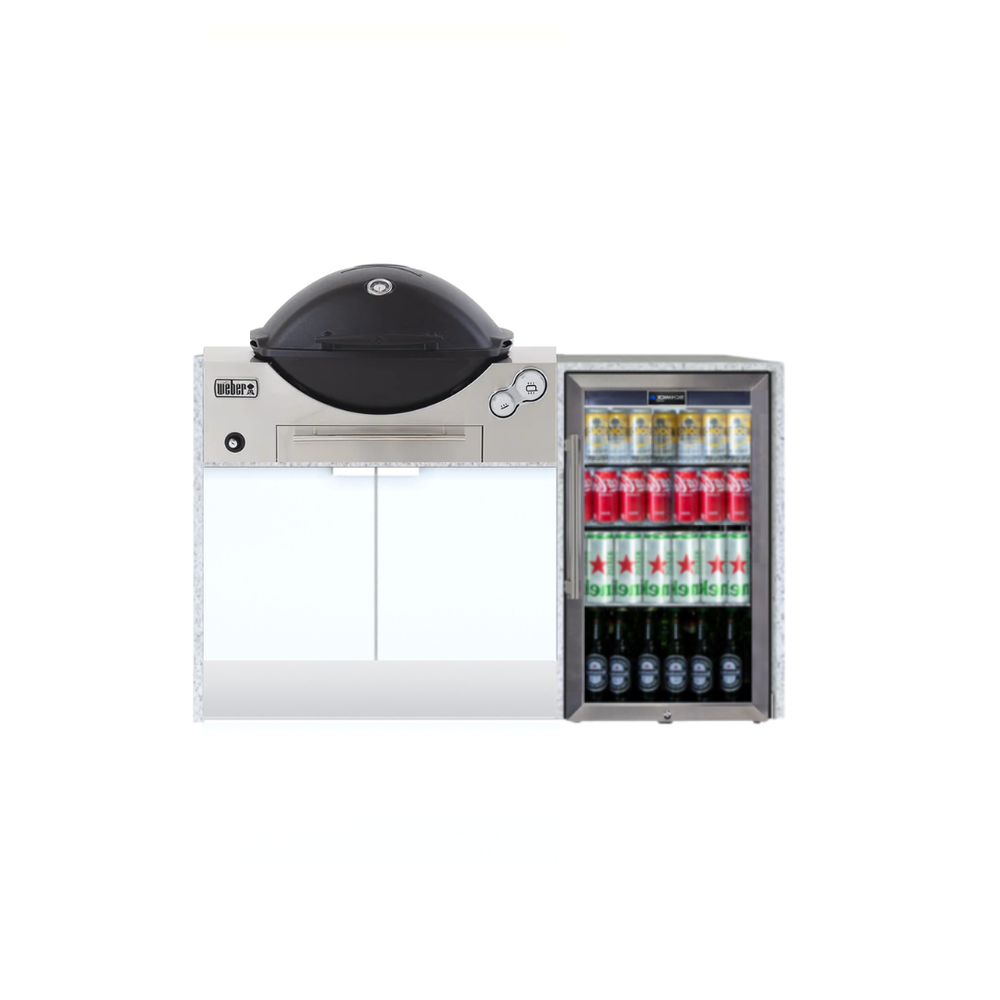 Grillhound Mini Outdoor Kitchen With Single Fridge to Suit Weber Family Q - GW151