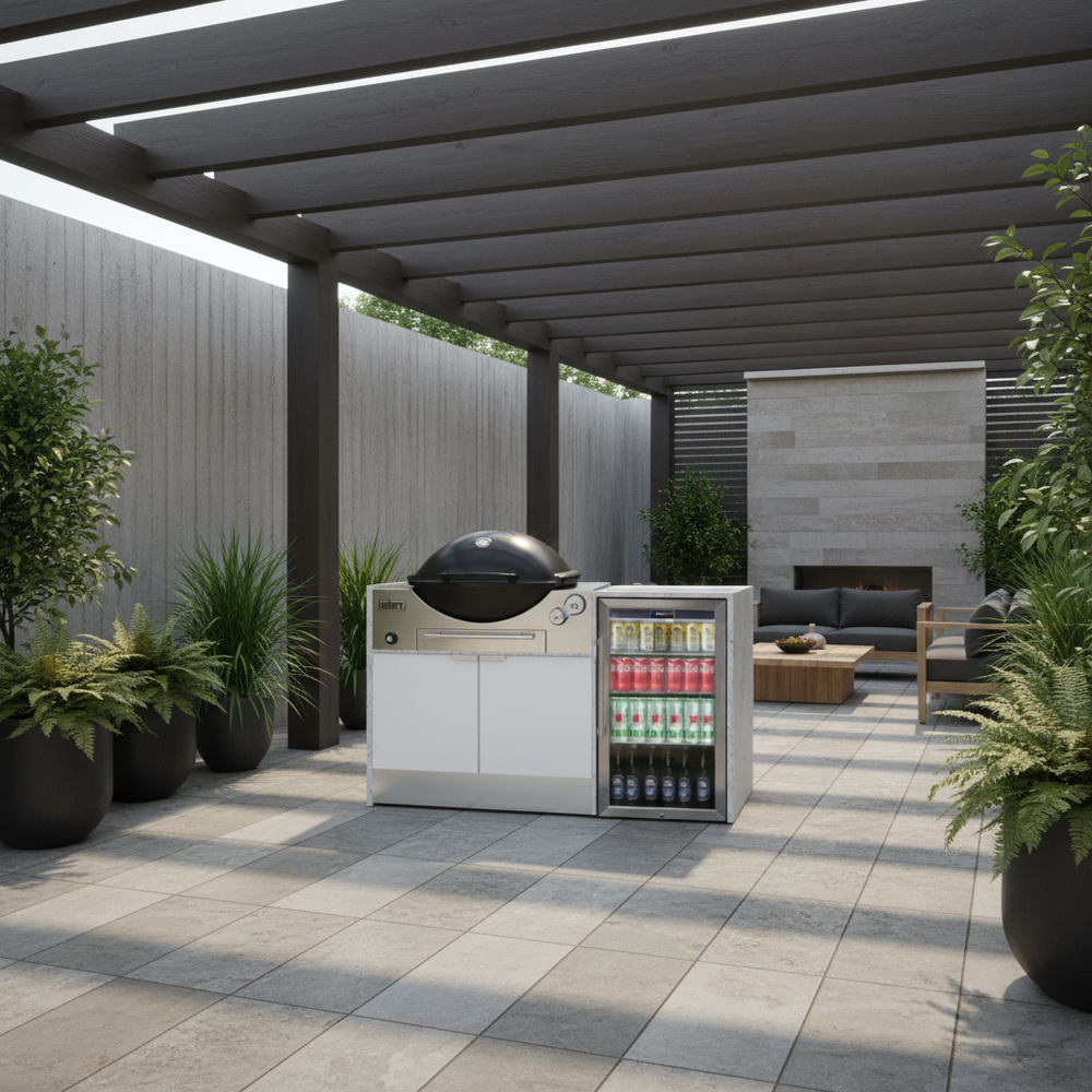 Grillhound Mini Outdoor Kitchen With Single Fridge to Suit Weber Family Q - GW151