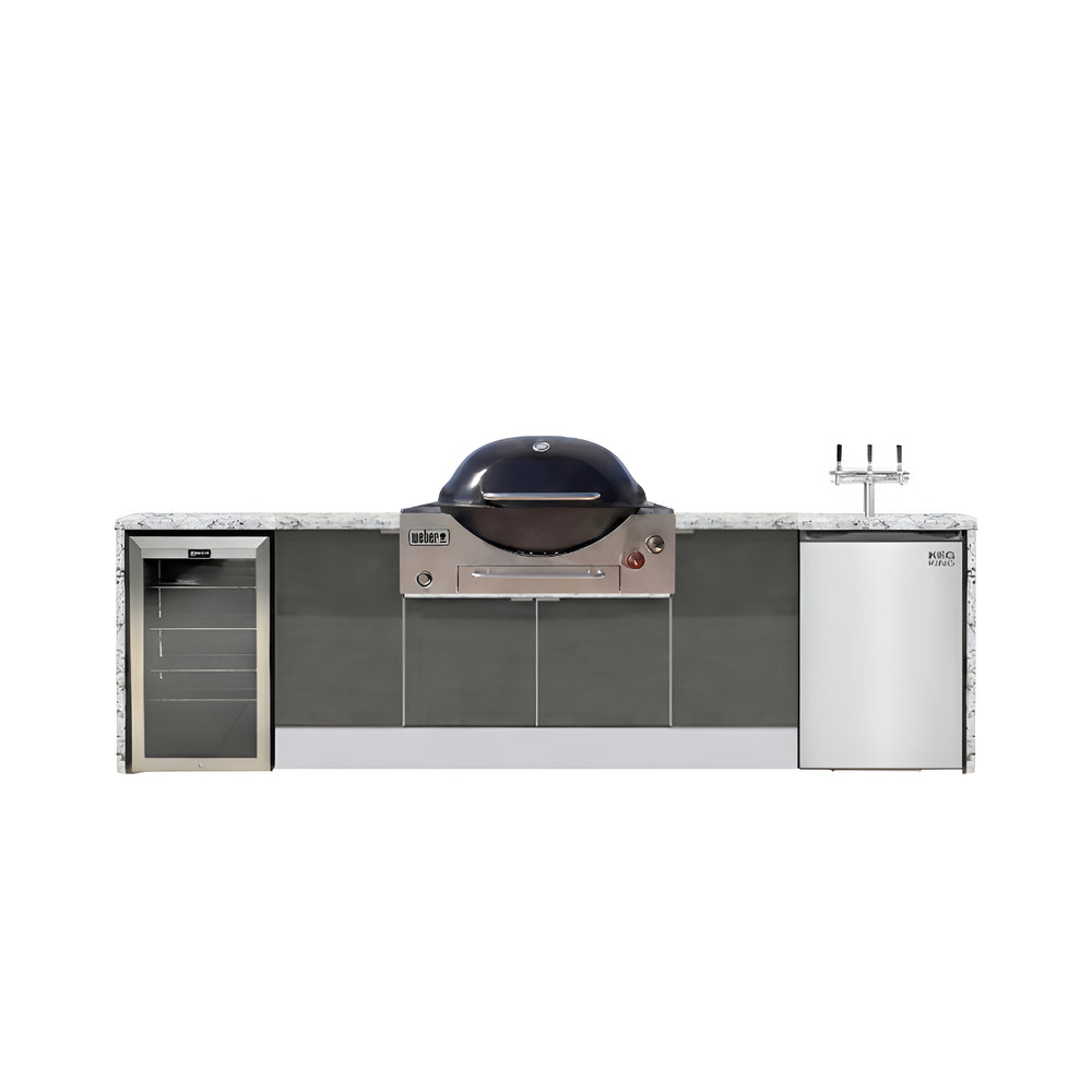 Grillhound Outdoor Kitchen to Suit Weber Family Q With Fridge Kegerator - GWKG309