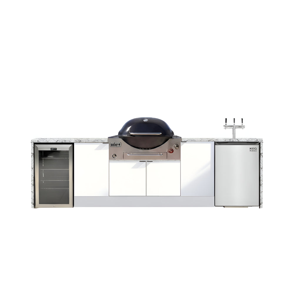 Grillhound Outdoor Kitchen to Suit Weber Family Q With Fridge Kegerator - GWKG309