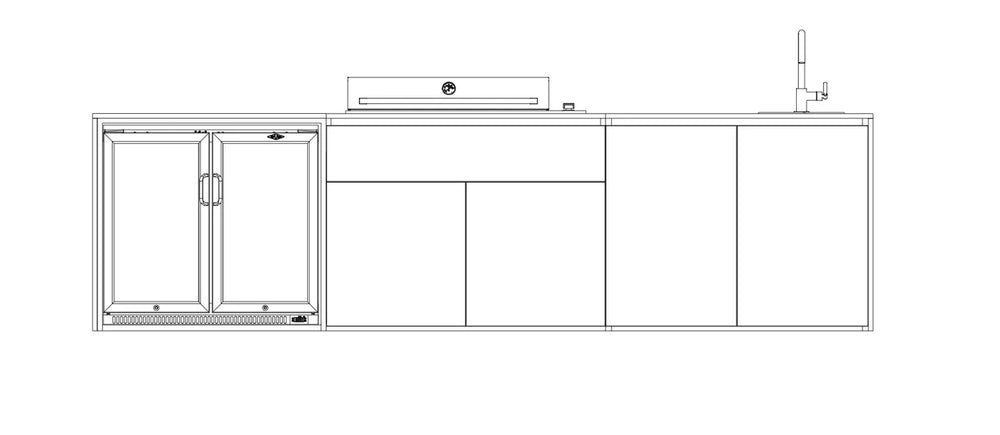 Kube 'Alto' Outdoor Kitchen Package With Beefeater Proline And Double Fridge