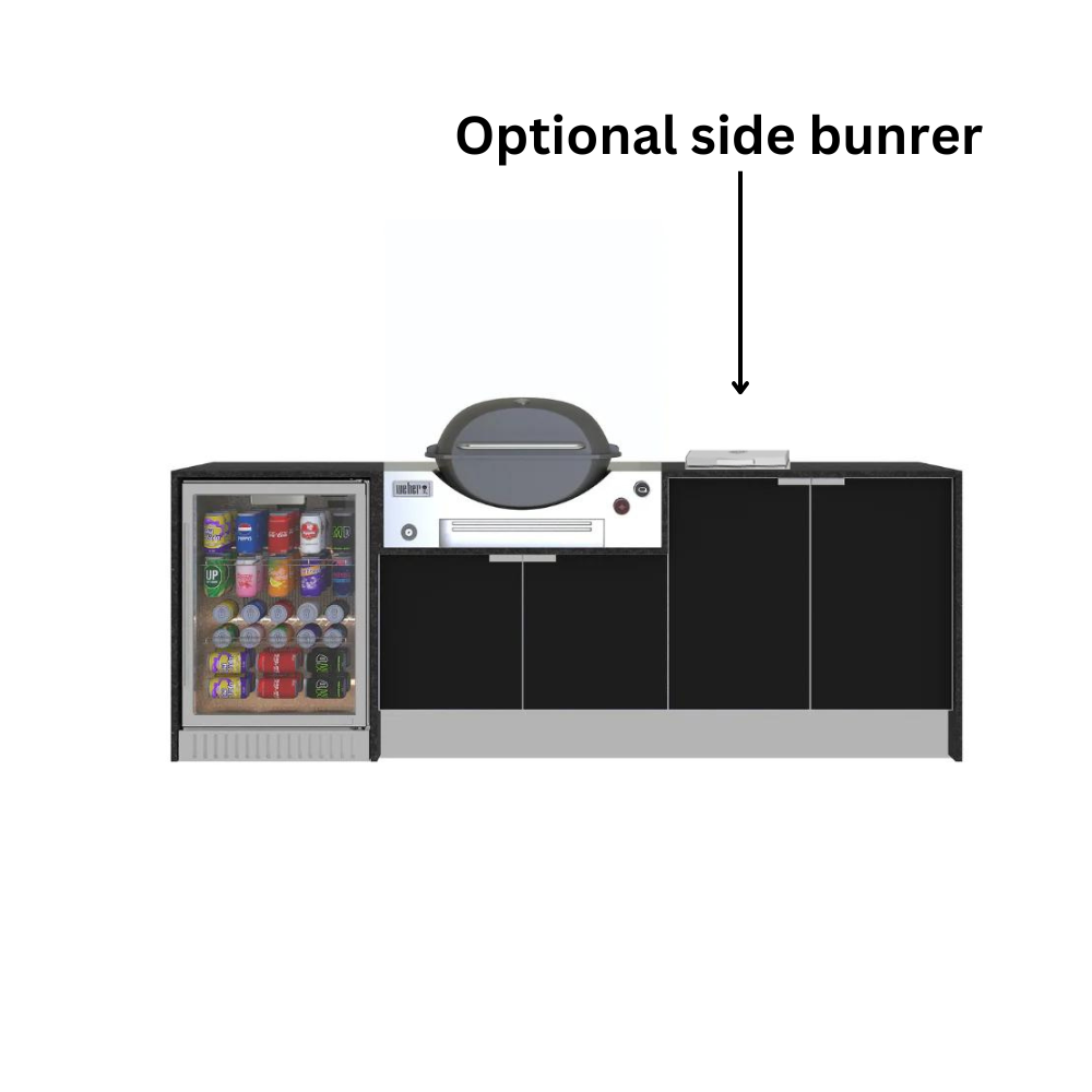 Grillhound Outdoor Kitchen Package to Suit Weber Family Q With Single Fridge - GW244